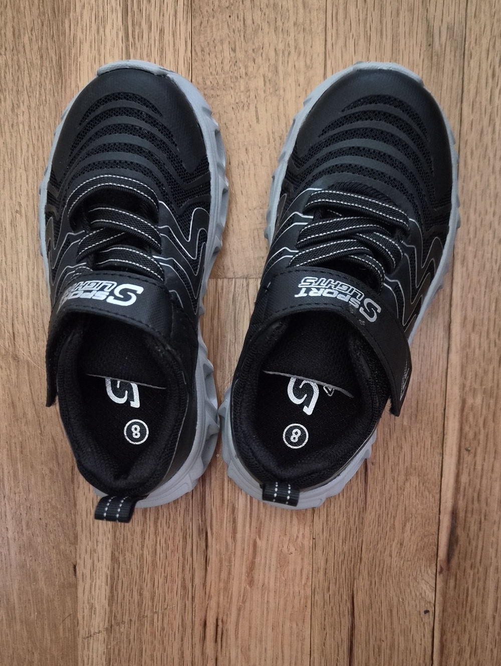 Sporty Lights Kids Black and Gray Light-Up Sneakers
